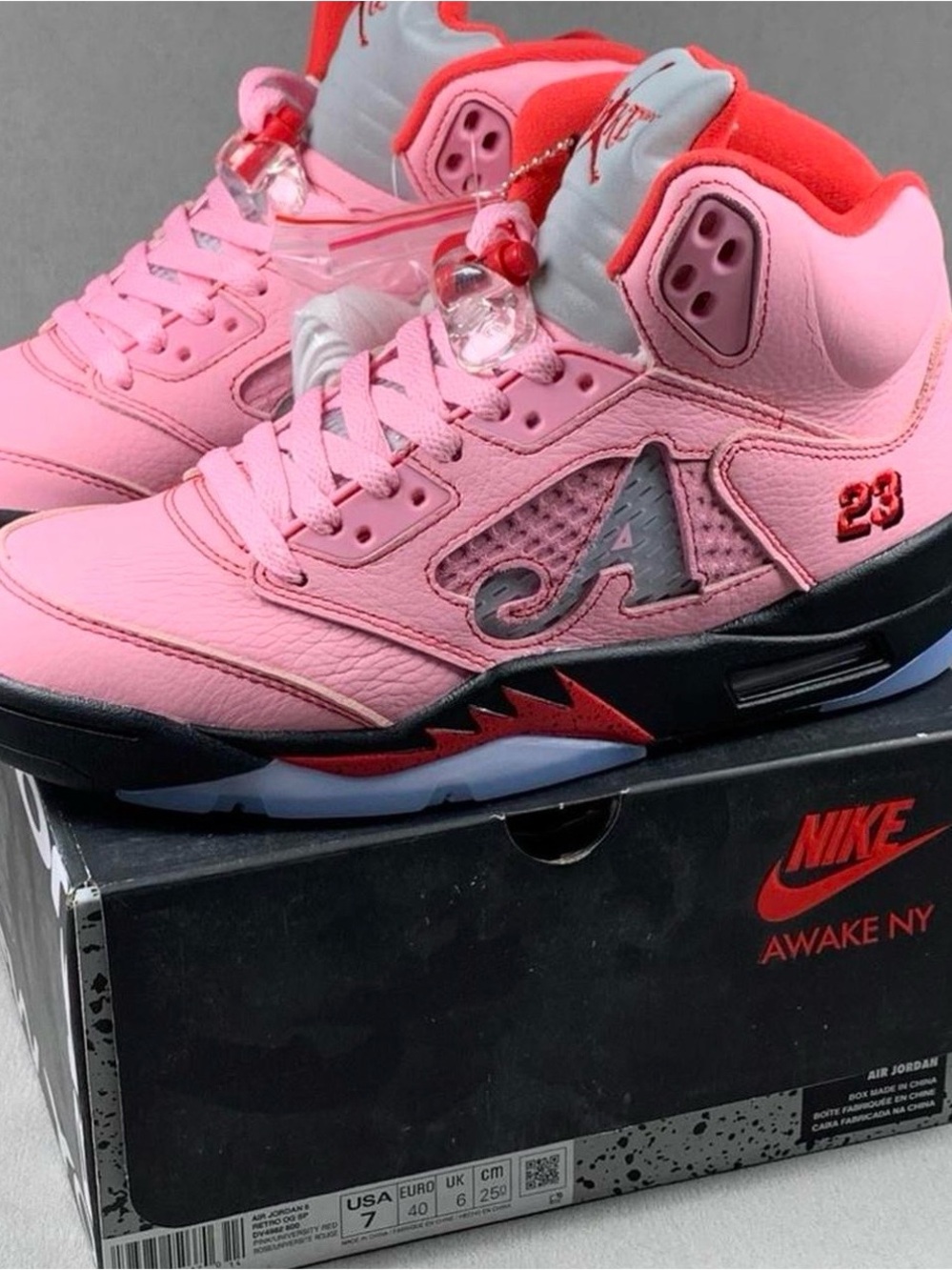 Pink High-Top Sneaker with Red Accents - Picture 2 of 6